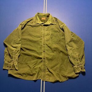 Vintage green corduroy St John’s bay button up with cropped and oversized fit